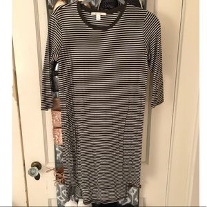 Army green and white striped dress